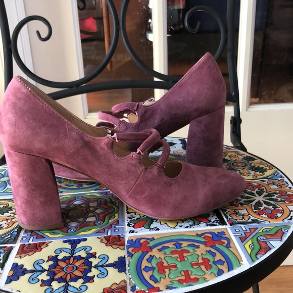 IMNYC Isaac Mizrahi mauve chunky almond toe pump - Picture 3 of 6
